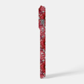 Koraalrode Bloem Parel Bloei ✨ Elegante Rode Bloem iPhone Hoesje (Linkerkant)