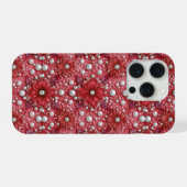 Koraalrode Bloem Parel Bloei ✨ Elegante Rode Bloem iPhone Hoesje (Achterkant horizontaal)
