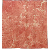 Koraalrode marmer douchegordijn (Voorkant)