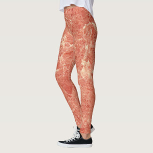 Koraalrode marmer leggings