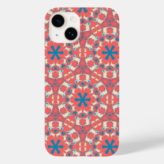 Koraalrode Pugs Hoesje (Achterkant)