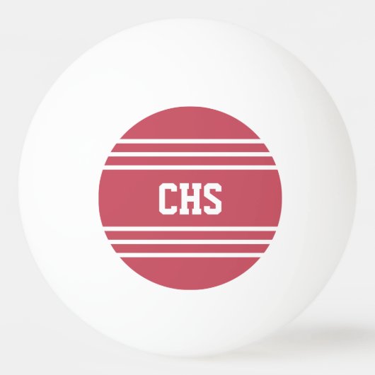 Koraalrode strepen, aangepaste monogram ballen (Voorkant)