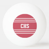 Koraalrode strepen, aangepaste monogram ballen (Achterkant)