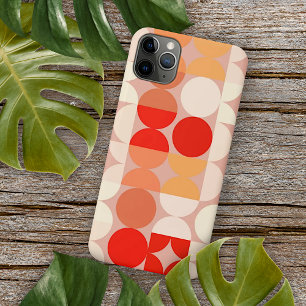 Koraalrood Oranje Blush Roze Mozaïek Kunstpatroon iPhone 11 Pro Max Hoesje