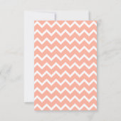 Koraalroze en witte Chevron met aangepast monogram Kaart (Achterkant)