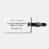 Koraalroze en witte gepersonaliseerde bridesmaïde bagagelabel (Achterkant horizontaal)