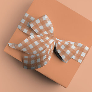 Koraalroze en witte Waterverf Gingham Lint