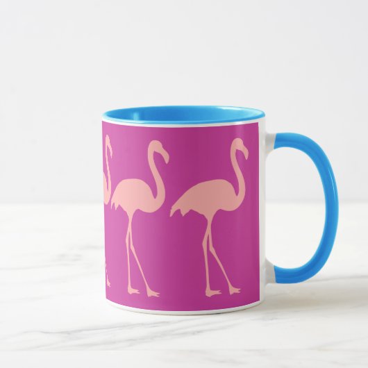 Koraalroze flamingo vogel ontwerp koffie mok (Rechts)