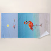 Koraalroze flamingos op de keukendoek strandlaken (Voorkant)