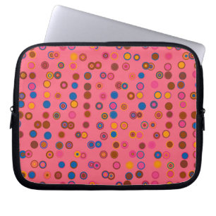 Koraalroze geometrische cirkels borrelgom laptop sleeve
