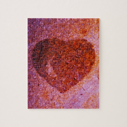 koraalroze hart legpuzzel (Verticaal)