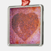 koraalroze hart metalen ornament (Links)