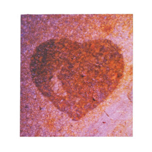 koraalroze hart notitieblok