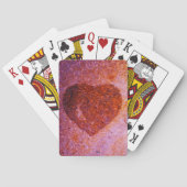 koraalroze hart speelkaarten (Achterkant)