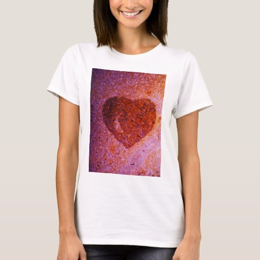 koraalroze hart t-shirt (Voorkant)