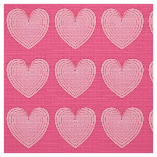 Koraalroze harten, dieper roze achtergrond stof (Swatch)
