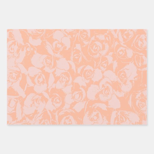 Koraalroze illustratie van flessenpatroon inpakpapier vel (Voorkant)