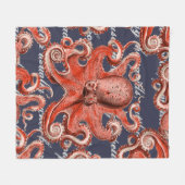 Koraalroze  Octopus Zee creatinatie Fleece Deken (Voorkant (Horizontaal))