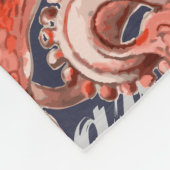 Koraalroze  Octopus Zee creatinatie Fleece Deken (Hoek)