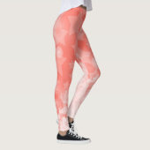 Koraalroze sterrenpatroon Witte verf Moderne afbee Leggings (Rechts)