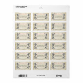 Koraalroze Vintage Stijl Met Afwerking Etiket (Full Sheet)
