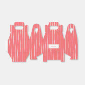 Koraalroze witte streep bedankdoosjes (Uitgevouwen)