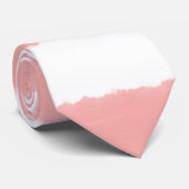 Koraalroze witte Waterverf Stripes Stropdas (Opgerold)