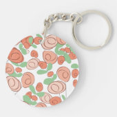 koraalrozen krans monogram sleutelhanger (Achterkant)