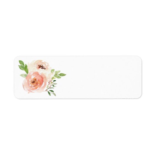 Koraalse Waterverf Floral Spring Wedding Etiket (Voorkant)
