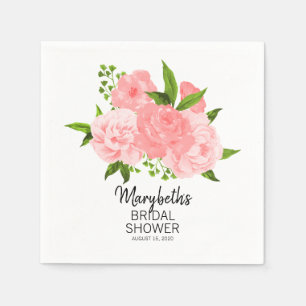 Koraalse Waterverf Floral Vrijgezellenfeest Papier Servet