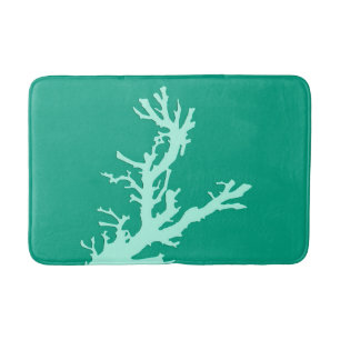 Koraaltak - blauwgroen en zeeluin badmat