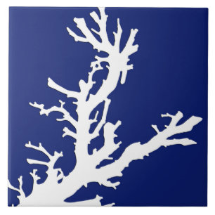 Koraaltak - marineblauw en wit tegeltje