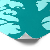 Koraaltak, turquoise en licht aqua poster (Hoek)
