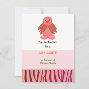 Koraalvogeltje Baby Shower Uitnodiging