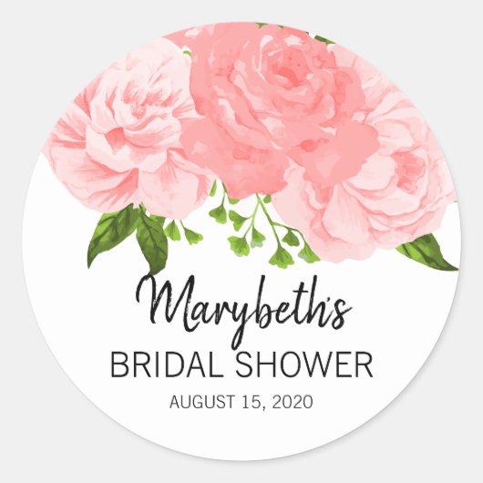 KoraalWaterverf Floral Vrijgezellenfeest Sticker (Voorkant)