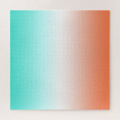 Koraalwit en turquoise verloop legpuzzel (Horizontaal)