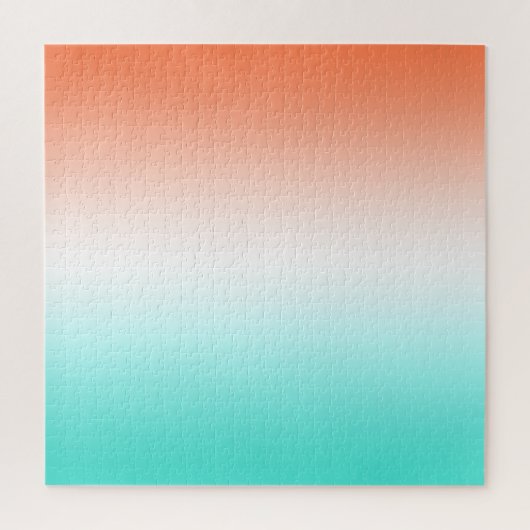 Koraalwit en turquoise verloop legpuzzel (Verticaal)