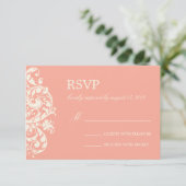 KORAL & CREAM FLOURISH | WEDDING RSVP (Staand voorkant)