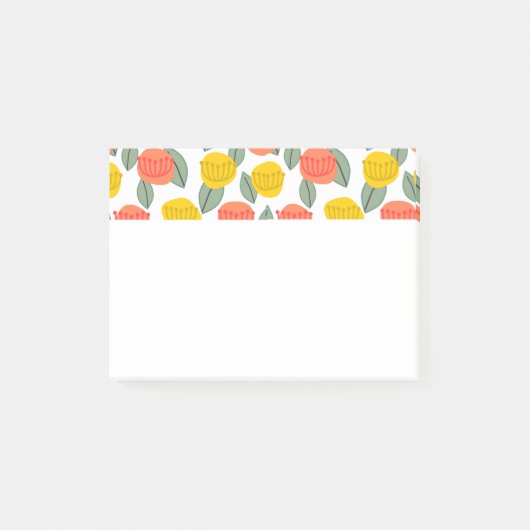 Koralen en goudbloemen post-it® notes (Voorkant)