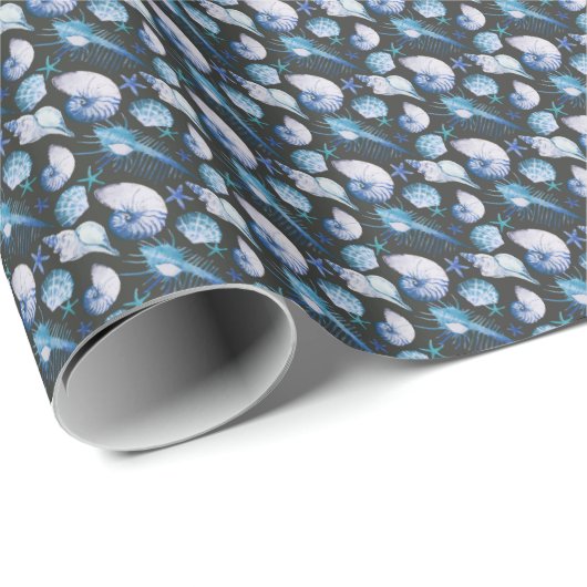 Koralen met schelpenpatroon cadeaupapier (Rol Hoek)