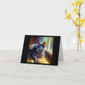 Korat Cat Kaart (Gele Bloem)