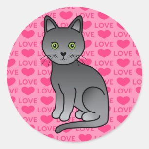 Korat Kat Schattige Cartoon Illustratie Ronde Sticker