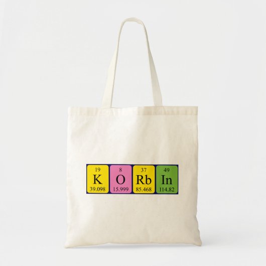 Korbin periodieke tabelnaam canvas tas (Voorkant)
