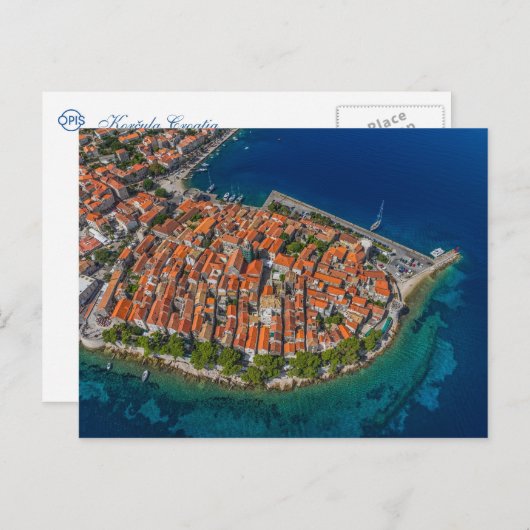 Korcula Kroatië Briefkaart (Voorkant / Achterkant)