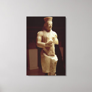 Kore figuur van een jong vrouw Athenian met een b Canvas Afdruk