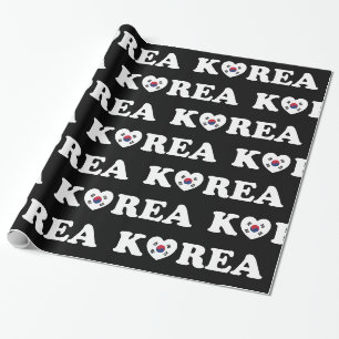 Korea Liefde Hart Vlag Inpakpapier
