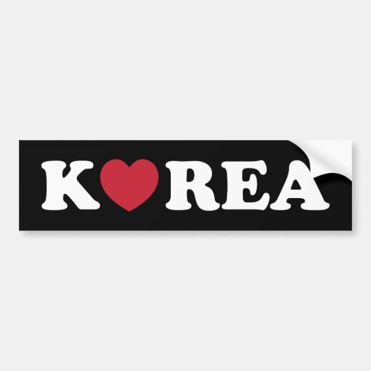 Korea Love Heart Bumpersticker (Voorkant)