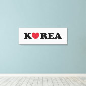 Korea Love Heart Canvas Afdruk (Insitu (Houten vloer))