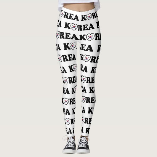Korea Love Heart Flag Leggings (Voorkant)