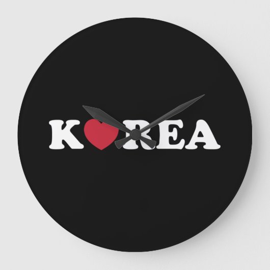 Korea Love Heart Large Clock Grote Klok (Voorkant)